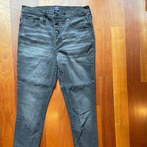 J.Crew Sz. 30 Button Fly Grey Skinny Jeans